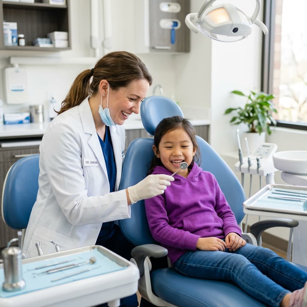 Gentle kids dentistry checkup